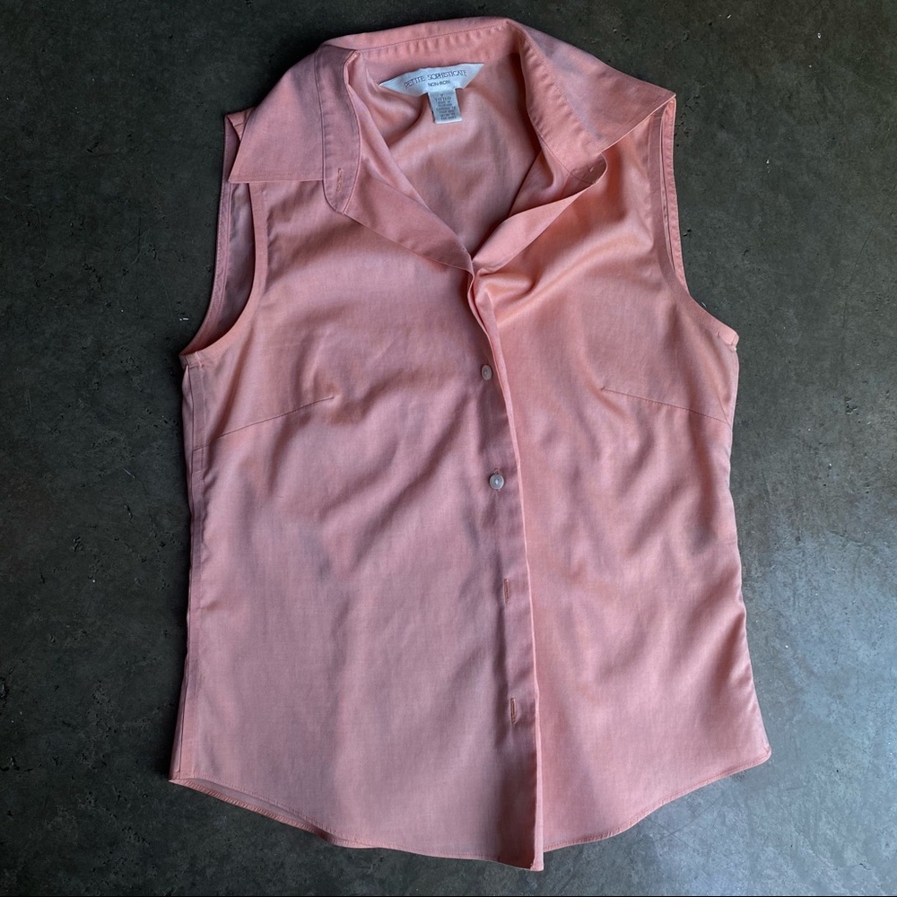 Petite Sophisticate Button Up Tank